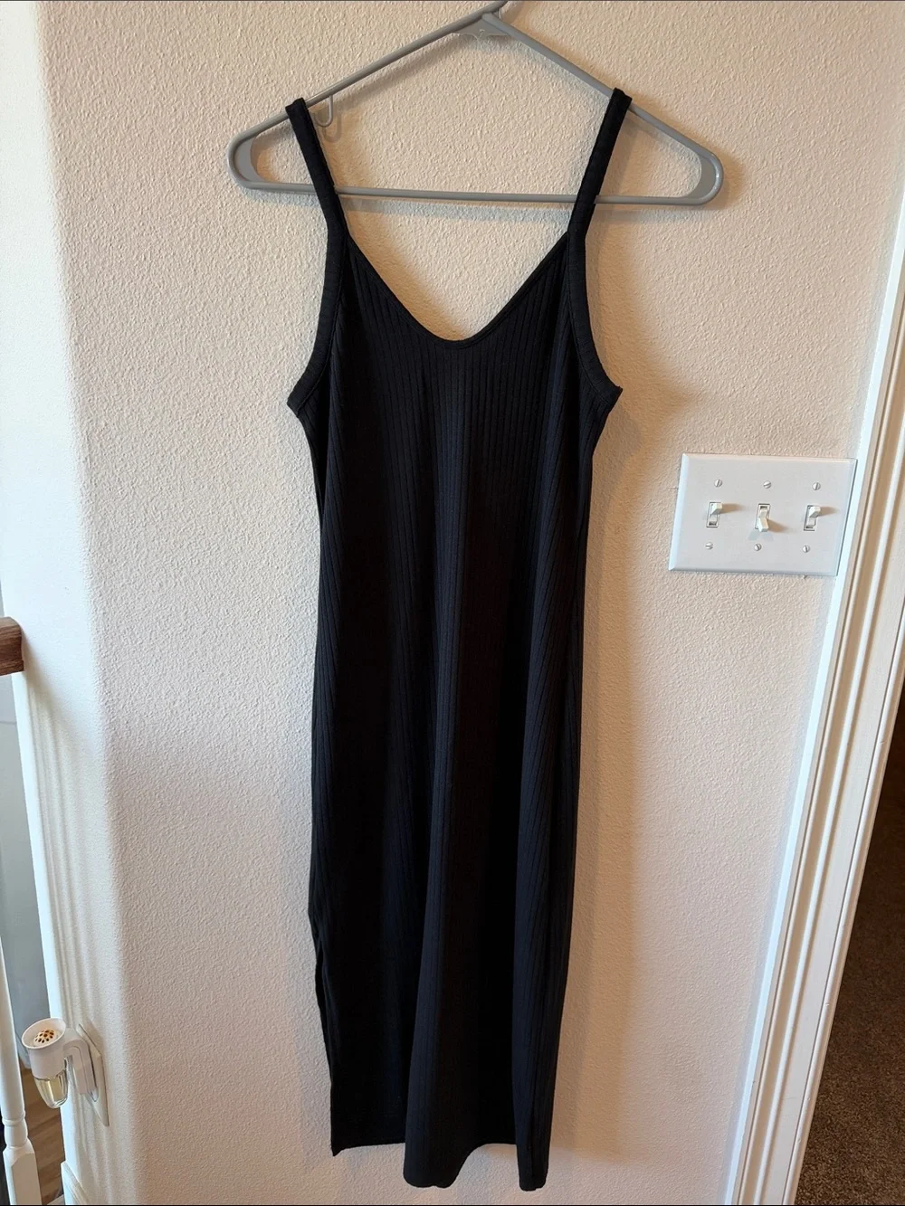 Abercrombie & Fitch Black Ribbed Maxi Dress